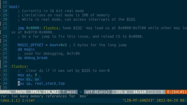 x86 Boot Process - Part 1 - BIOS 16 bit real mode - osdev #4 смотреть онлайн