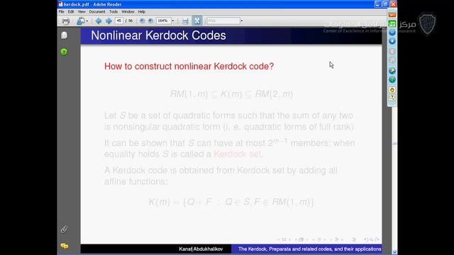Kerdock & Praparata Codes and their applications 4/8 смотреть онлайн