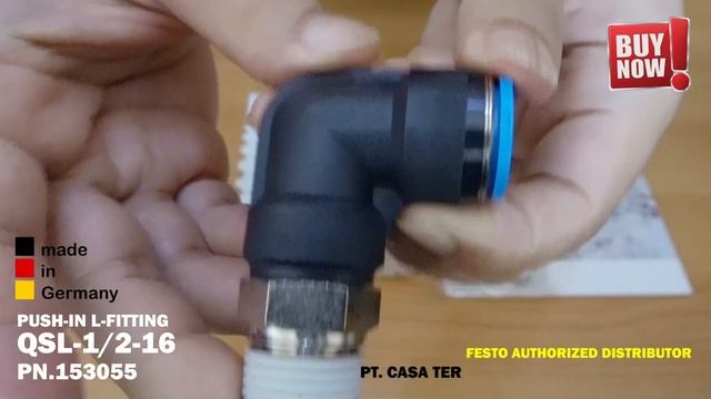 FESTO PUSH-IN L-FITTING QSL-1/2-16 PN.153055