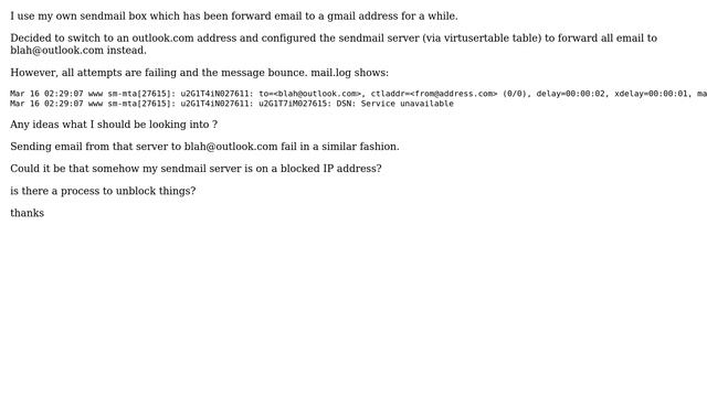 sendmail relay refusing to use @outlook.com forward смотреть онлайн