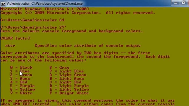 Windows Command Line Tutorials - 2 - HOW TO CHANGE BACKGROUND AND TEXT COLOR IN CMD смотреть онлайн