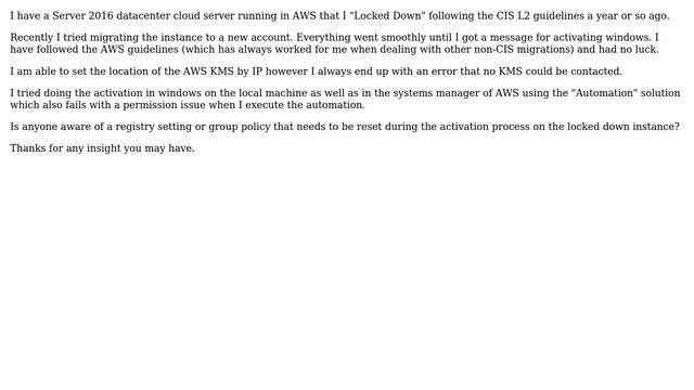 DevOps & SysAdmins: AWS - Unable to activate windows after CIS hardening смотреть онлайн