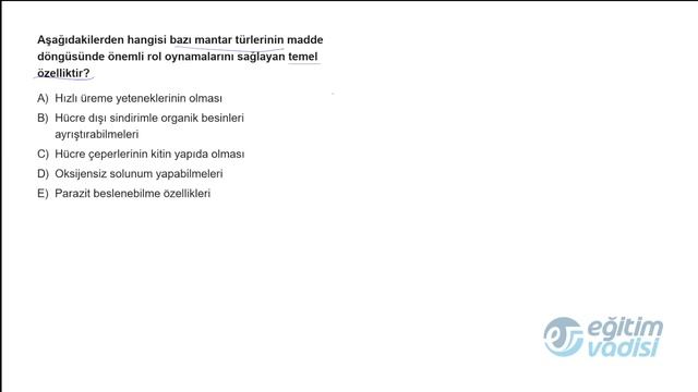 9  Sınıf Biyoloji Multi Soru Bankası 03  Bölüm Test 33 Soru Çözümleri