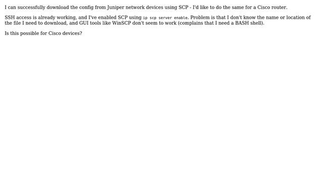 DevOps & SysAdmins: Download startup config from Cisco device using SCP смотреть онлайн