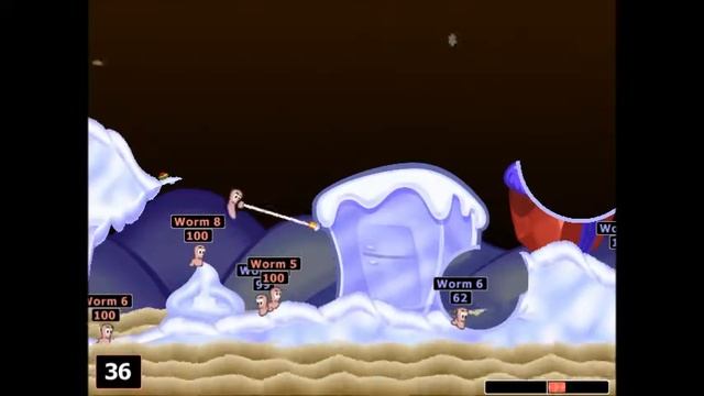 Worms 2 Snow Match смотреть онлайн