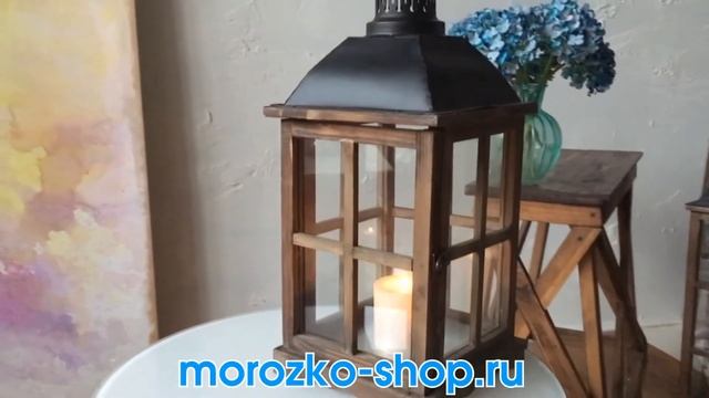 Фонарь СТАРАЯ ГОЛЛАНДИЯ, дерево, стекло, метал, 21х21х48 см 200737 смотреть онлайн