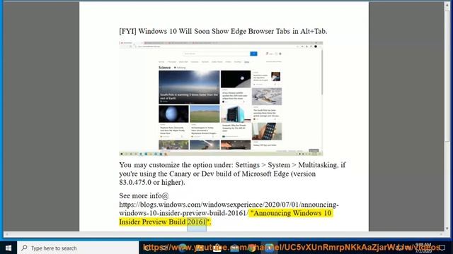Windows 10 Will Soon Show Edge Browser Tabs in Alt+Tab смотреть онлайн