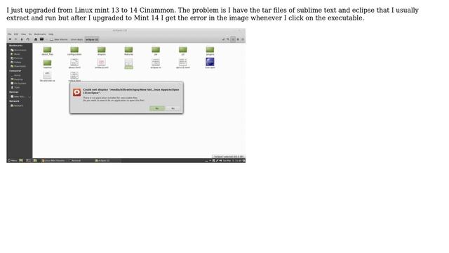 Fresh Linux Mint 14 install not executing eclipse and sublime text смотреть онлайн