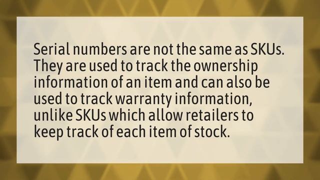 Is SKU Number The Same As Serial Number?