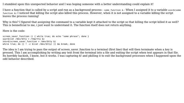 Can you help me understand this bash behavior? Background processes and their attachment to the... смотреть онлайн