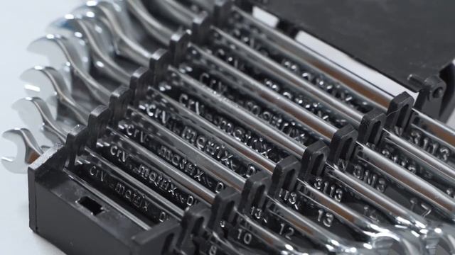 Набор ключей комбинированных, 6   22 мм, 9 шт , CrV, полированный хром, Matrix, 15424