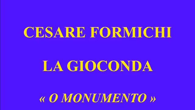 Cesare Formichi   La Gioconda    O Monumento   Columbia CQX 13539