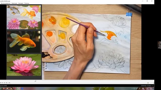 10-06-23 - Відкрите заняття з живопису. Тема: "Латаття і рибки" смотреть онлайн