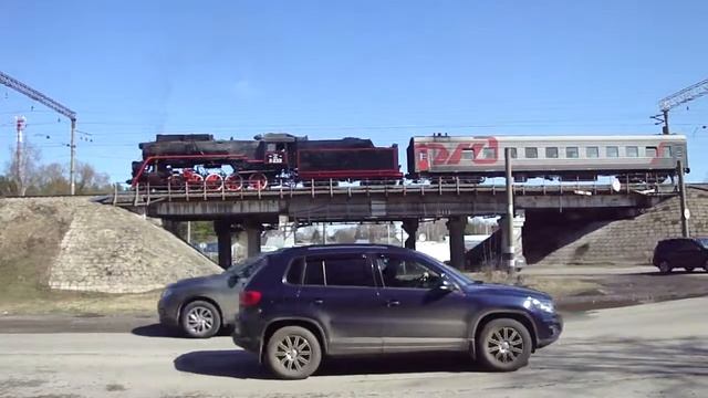 Паровоз Л-2331, 17.04.16, стоянка на путепроводе у ст 