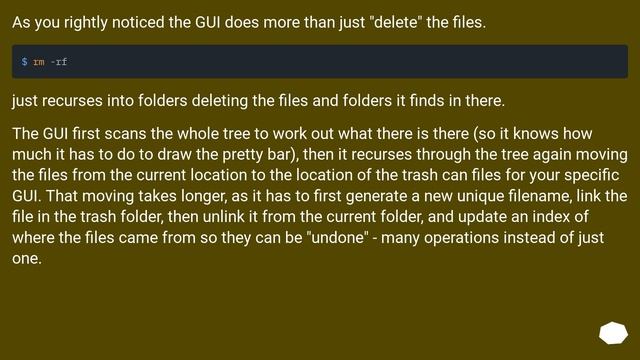 Why does deleting from the command line take significantly less time than from a GUI? смотреть онлайн