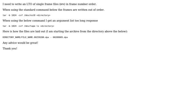 Unix & Linux: Using Xargs to write a tar archive in numerical order смотреть онлайн