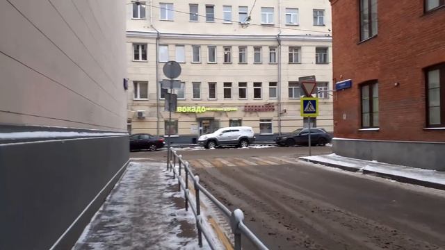 Москва 3539 Банный проезд, улица Гиляровского зима день