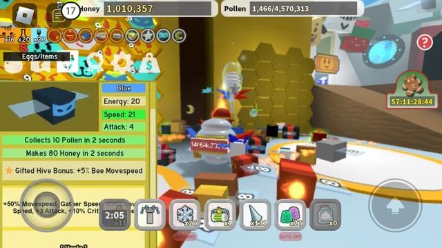 ТЕПЕРЬ У МЕНЯ ЕСТЬ 20 GIFTED BEES! | BEE SWARM SIMULATOR🐝 смотреть онлайн