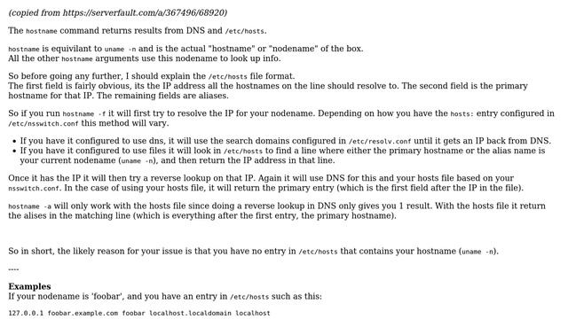 Unix & Linux: linux hostname -f command is not working on RHEL смотреть онлайн