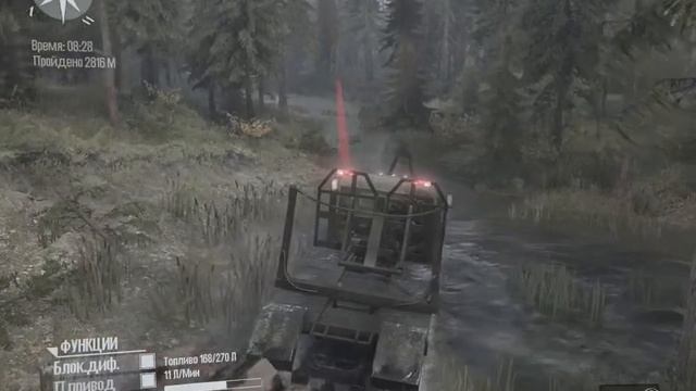 Spintires Mudrunner2 Проба пера Первая доставка брёвен