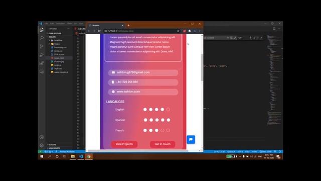 Online resume in html, css and javascript tutorial смотреть онлайн