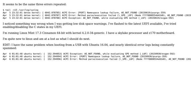 /var/log/syslog constantly logging errors, growing at 1 MB/s смотреть онлайн