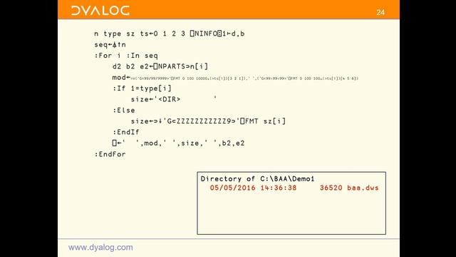 File functions in Dyalog 15 - Richard Smith at BAA 2016 (20/05/2016) смотреть онлайн