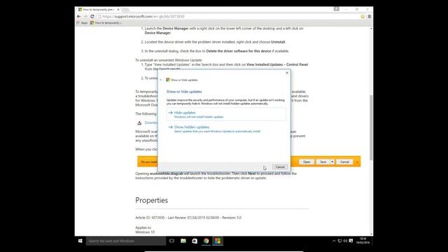 How to hide or show windows updates in Windows 10 смотреть онлайн