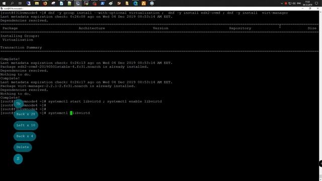 Установка KVM hypervisor в Fedora Server 31 смотреть онлайн