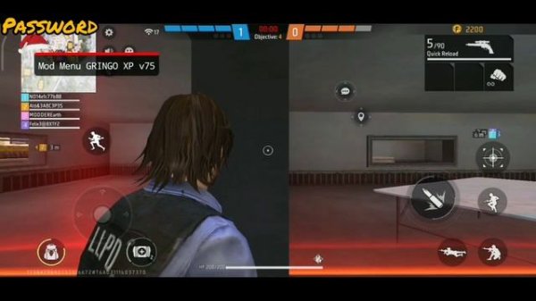 FREE FIRE MOD MENU HACK | GRINGO XP | LETEST VERSION 75