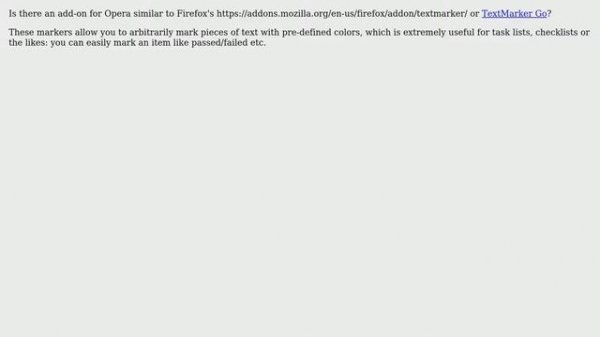 Opera text marker addon?