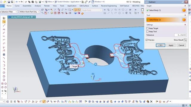Injection Mold Design in 3D Cad | NX Ray Traced Studio смотреть онлайн