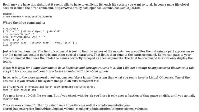 Linux: Presenting a larger-than-real file system? (3 Solutions!!) смотреть онлайн