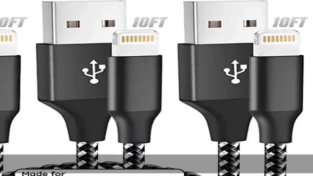 iPhone Charger [Apple MFi Certified] 3Pack 10FT Nylon Braided Lightning Cable Fast Charging iPhone смотреть онлайн