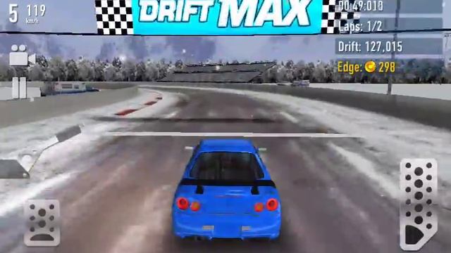 Дрифт на заснеженной трассе в Drift Max (Android) смотреть онлайн