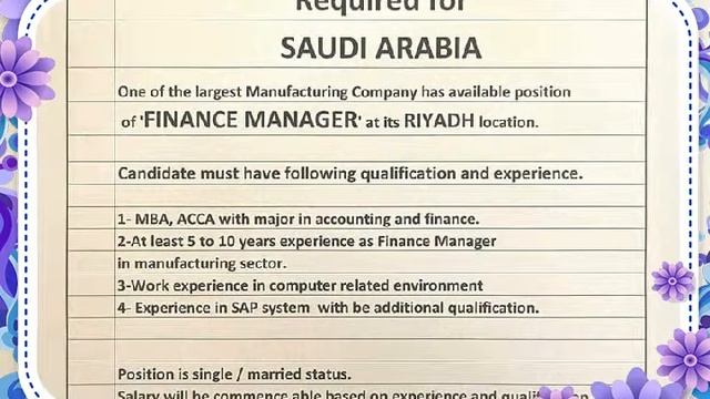 Finance Manager Generator Electrical Mechanical Technician and more other Jobs in KSA смотреть онлайн