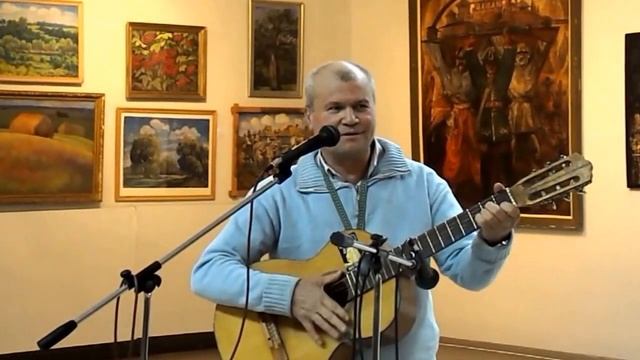 На виставці  робіт полтавського художника Віктора Трохимець-Милютіна.