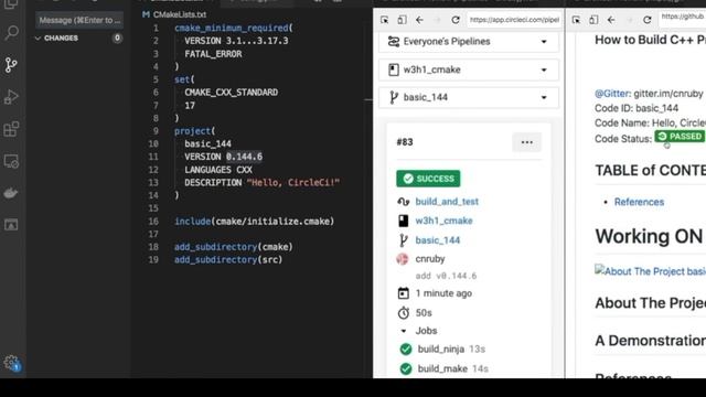 Hello, CircleCI! How to Build C++ Project with CMake and CircleCI "basic 144" смотреть онлайн