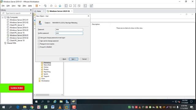 How to Create Users Account and Groups on Active Directory Windows Server 2019 смотреть онлайн