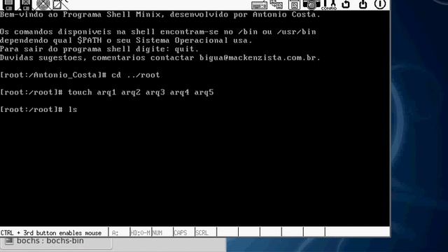 Emulador de Shell no Minix. (nao eh o bash, nem os wtf). смотреть онлайн