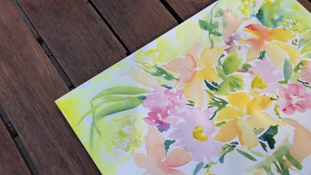 Artist Ingrid Dohm Painting Demonstration Mostly Day Lilies with Glass Vase July 5 2018 смотреть онлайн