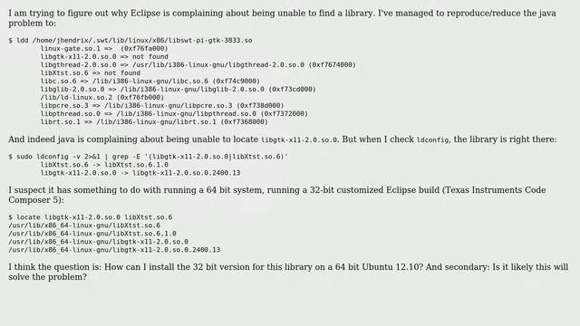 Missing 32 bit library on a 64 bit Linux install смотреть онлайн