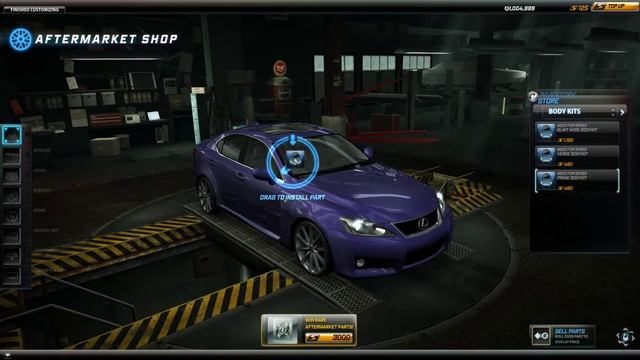 NFS WORLD - 4990 D-scores, way to BUGATTI, 1 Lexus IS F (first look & max speed test) смотреть онлайн
