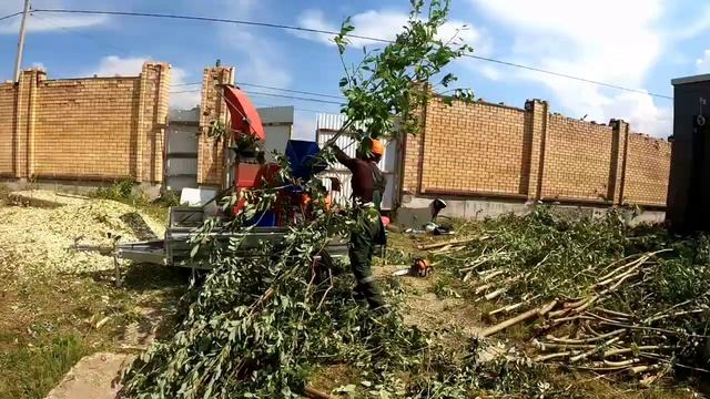 утилизация порубочных остатков #дроблениеветок #дробилка смотреть онлайн