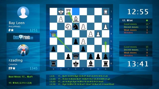 Chess Game Analysis: Bay Leen - rzading : 0-1 (By ChessFriends.com) смотреть онлайн
