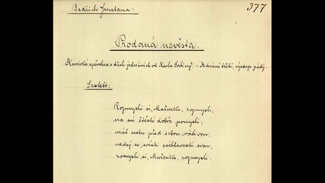Bedřich SMETANA: „Prodaná Nevěsta“ – Rozmyslí Si, Mařenko.
