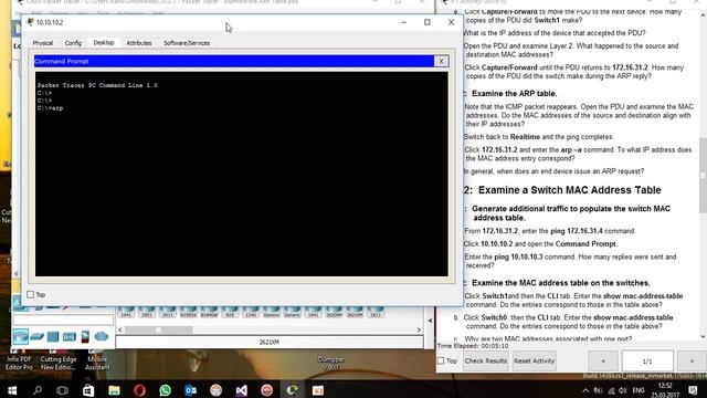 10.2.1.7 Packet Tracer - Examine the ARP Table смотреть онлайн