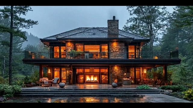 Дождь на вилле, видео для сна