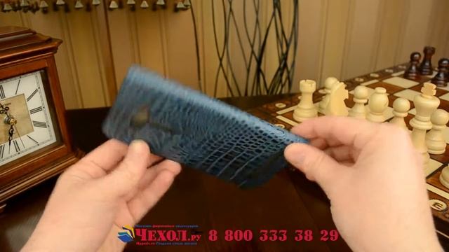 Чехол с объёмным 3D изображением рельефа кожи крокодила синий для ASUS Zenfone 2 Lazer ZE550KL 5.5" смотреть онлайн