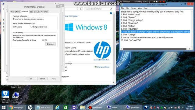 Configure Task Manager and Virtual Memory using built in Windows utility tool смотреть онлайн